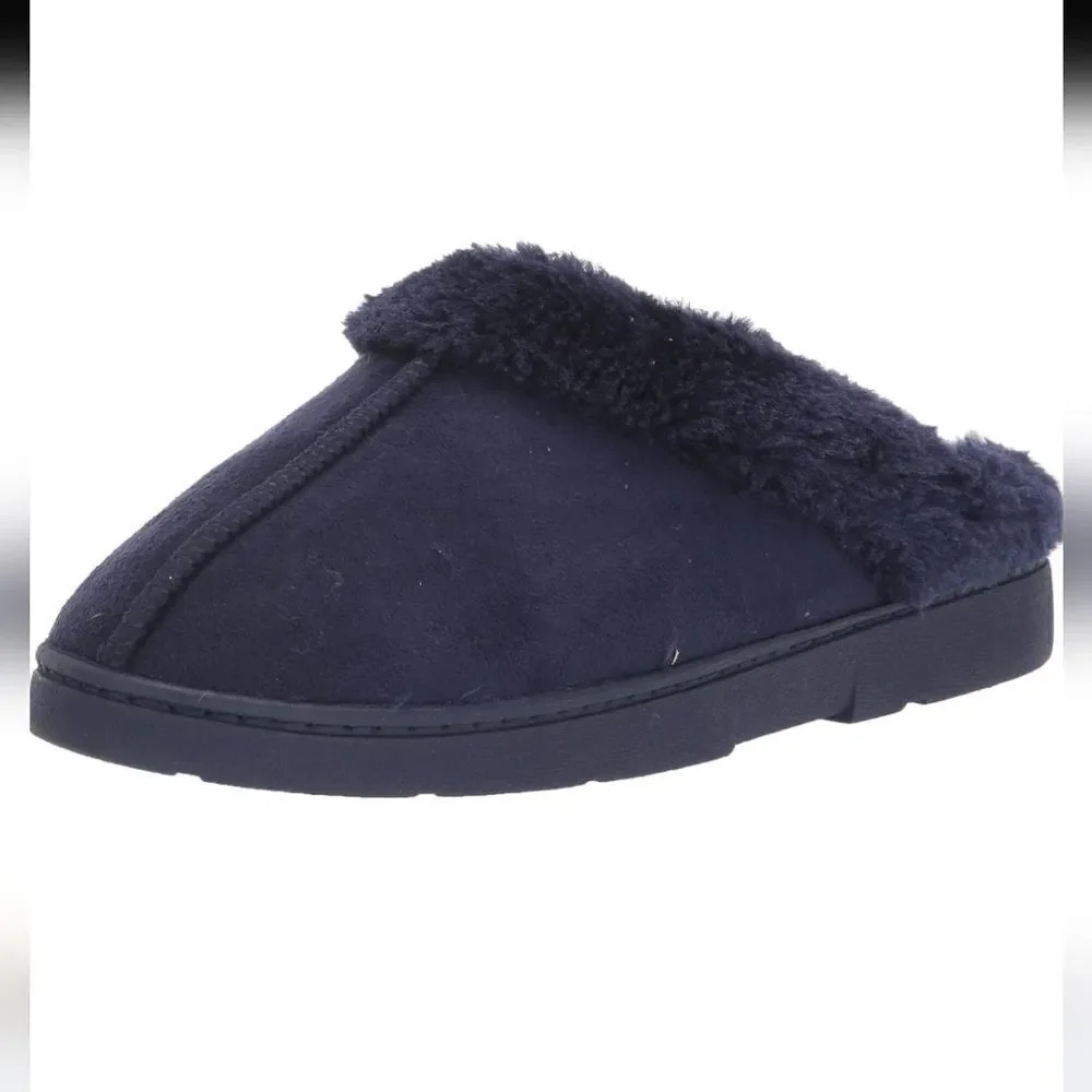MUK LUKS Boy's Kids Unisex Polysuede Clog Slipper, Royal Blue, 5-6